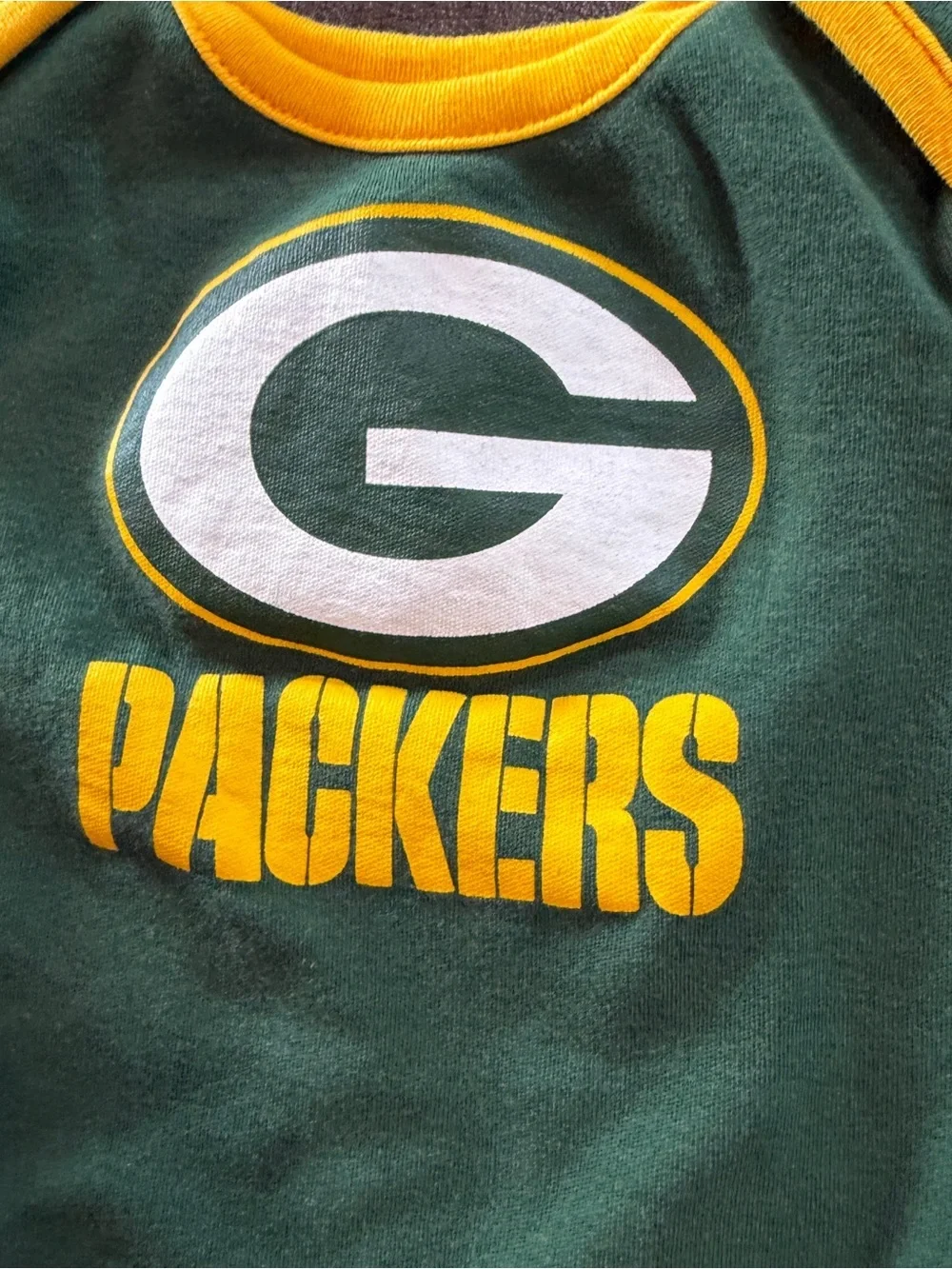 NFL Football Greenbay Packer Snap Onesie. Sz 3/6M